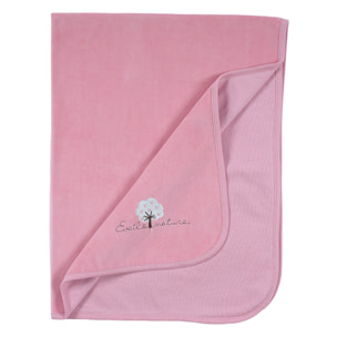 Plaid velours 75X100 cm Coton bio Bois de rose