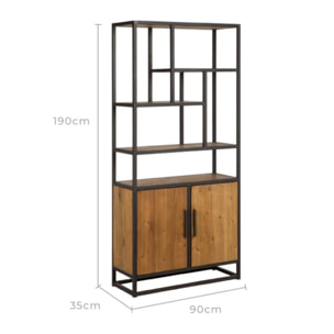 Etagère en bois de cèdre recyclé et métal - Raffi