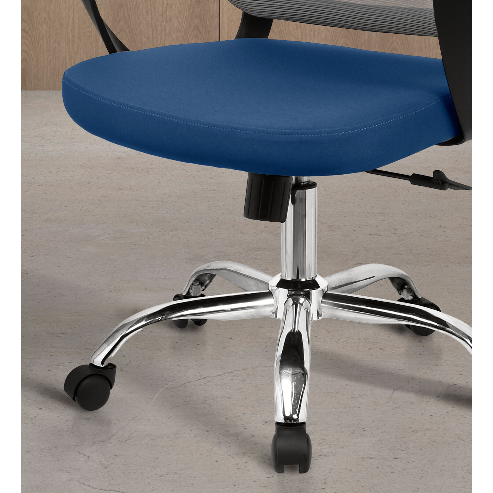 Silla de estudio Mylo gris y azul 110x60x61 cm