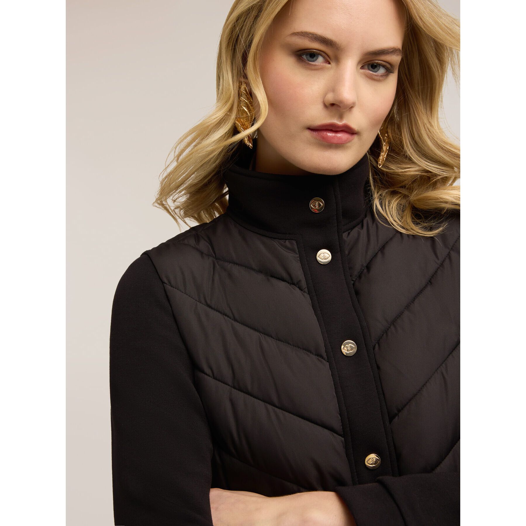 Motivi - Plumífero bimaterial - Negro