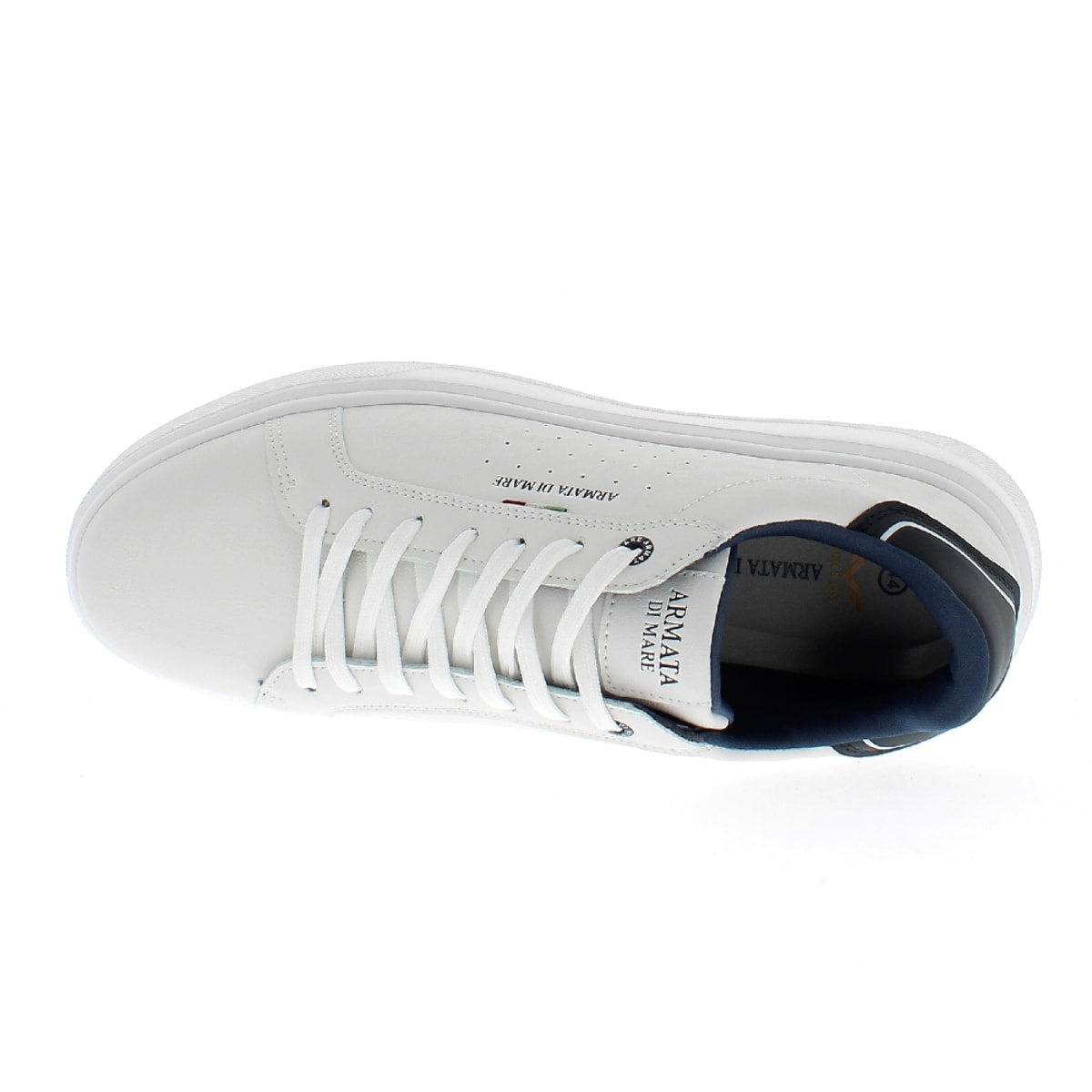 Armata di Mare Scarpe Uomo Court Maxi Sneakers Casual con Soletta Rimovibile in Memory Foam AMU S24M540 Off White Navy