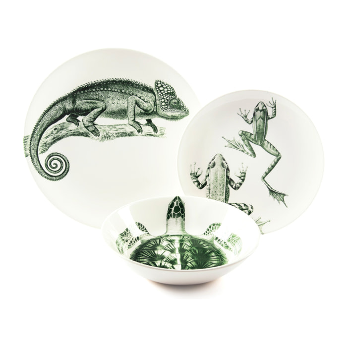 Set 3 Assiettes Excelsa – Faune & Flore N8, Céramique Multicolore