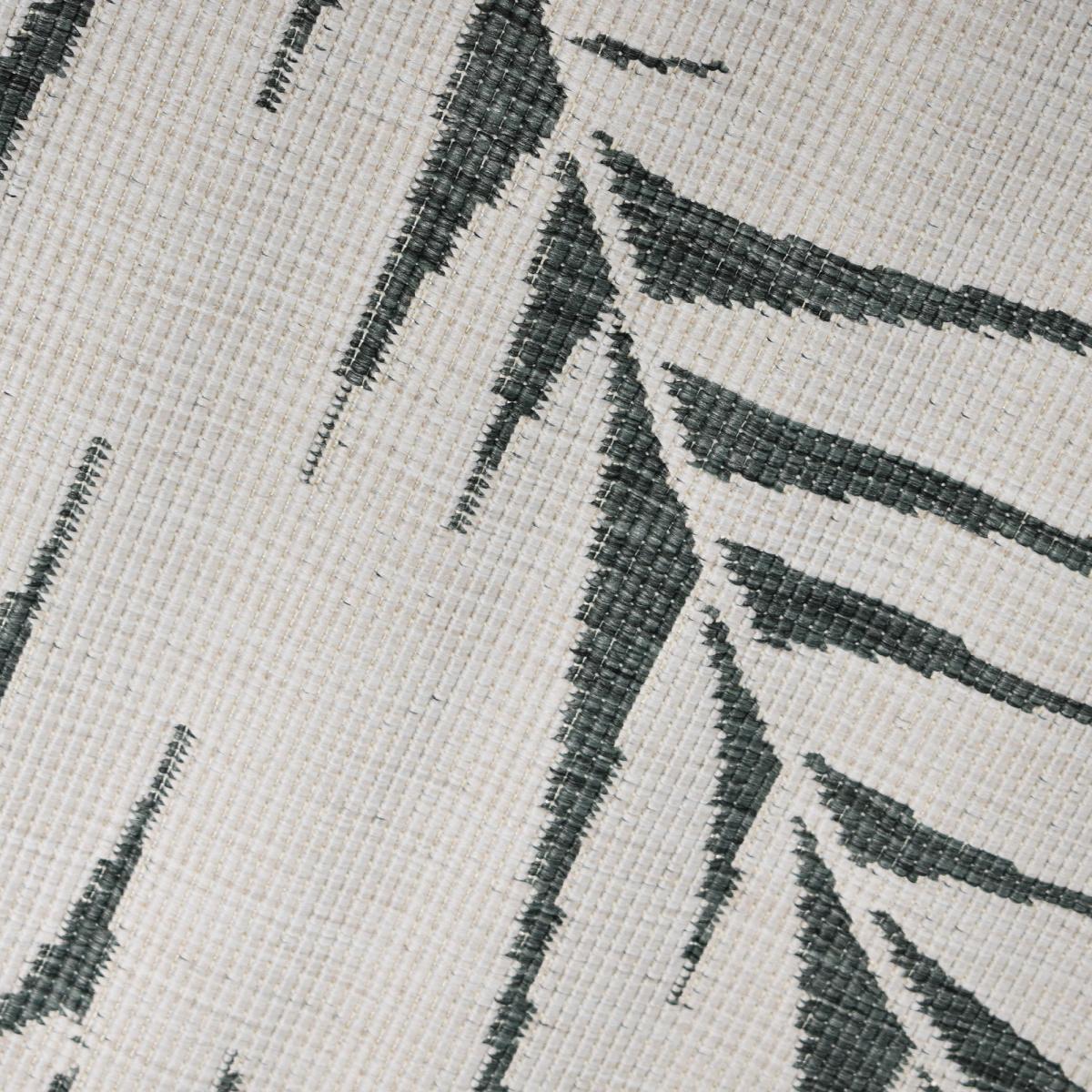 Tapis d'extérieur reversible Kunu motif floral vert et blanc