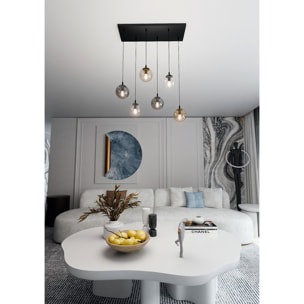 Lampada a sospensione COSMO con diffusori in vetro