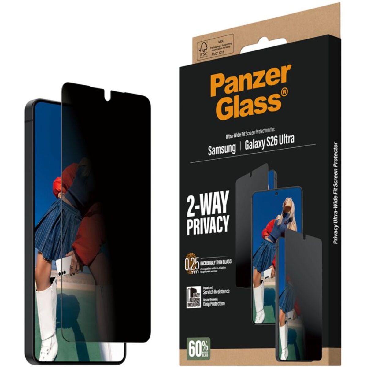 Protège écran PANZERGLASS Samsung Galaxy S26 Ultra Privacy