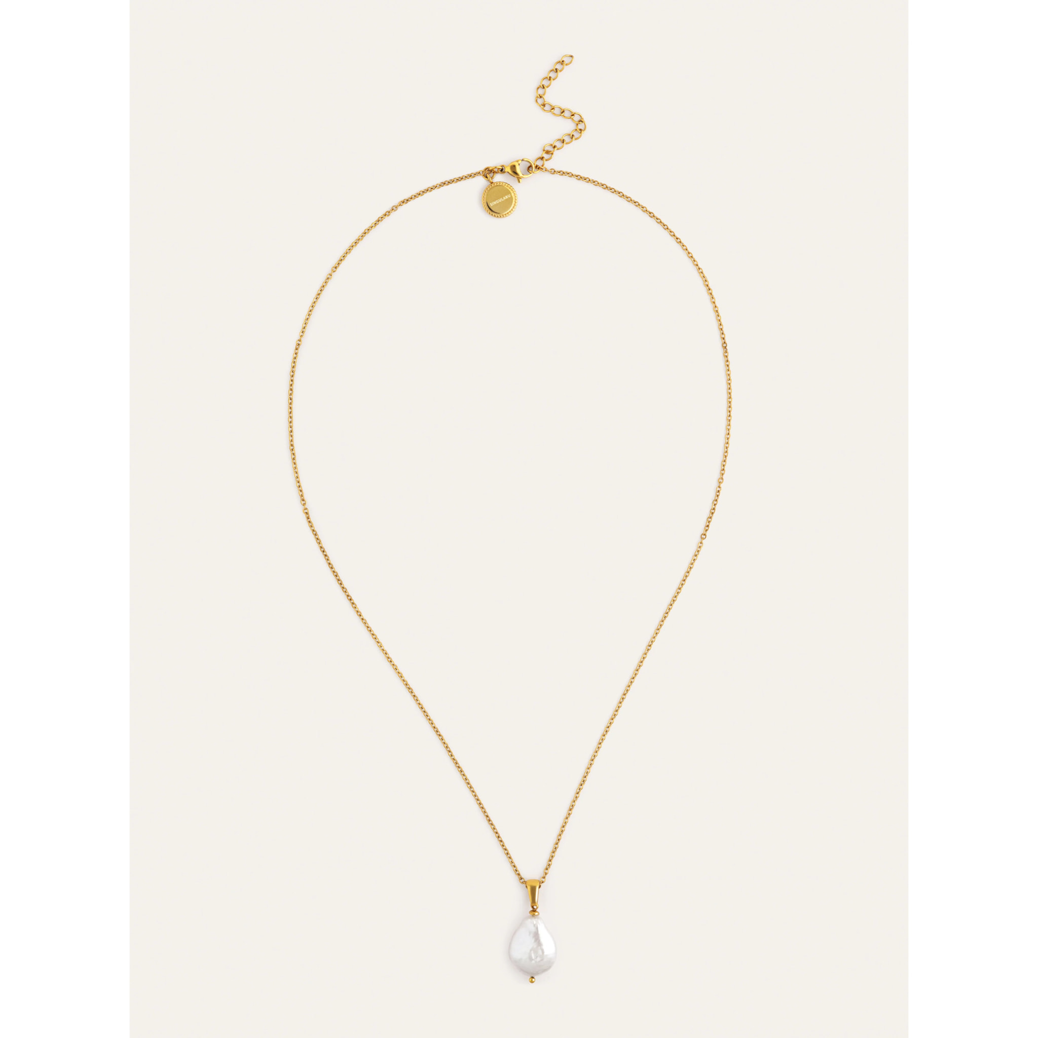 Collar Gala Perla Acero Baño Oro