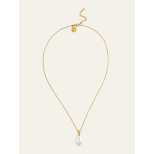 Collar Gala Perla Acero Baño Oro