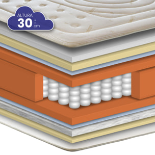 Colchón Viscoelástico Muelles Ensacados Dream Cashmere, Altura 30 cm