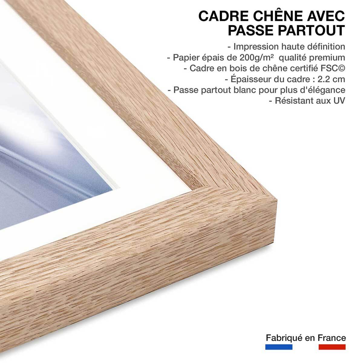 Affiche photo propulsion et supersonique Affiche + cadre en bois - Chêne