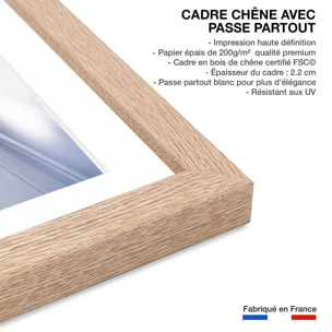 Affiche photo propulsion et supersonique Affiche + cadre en bois - Chêne