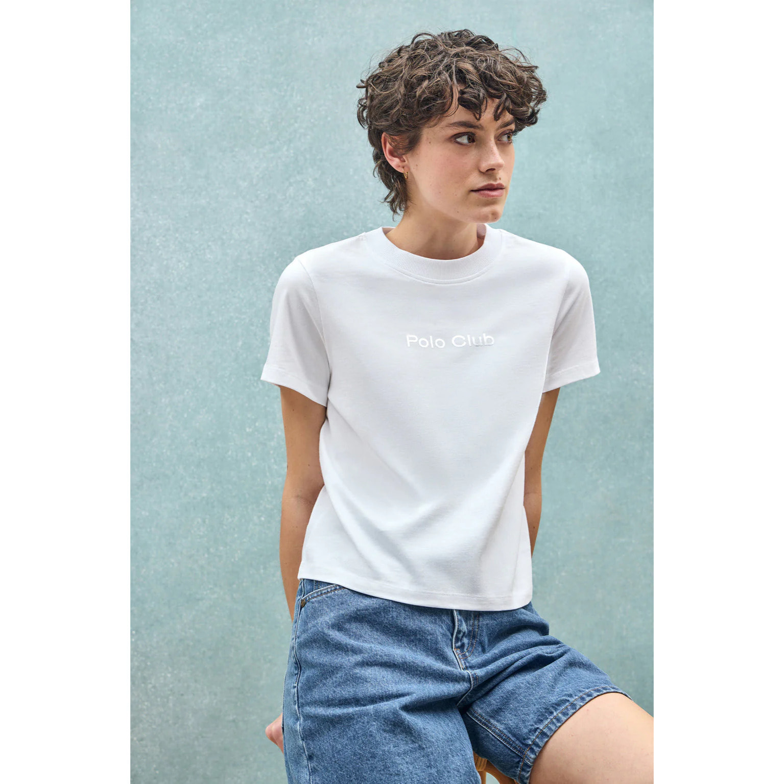 Camiseta Diamond blanca con print foil Polo Club