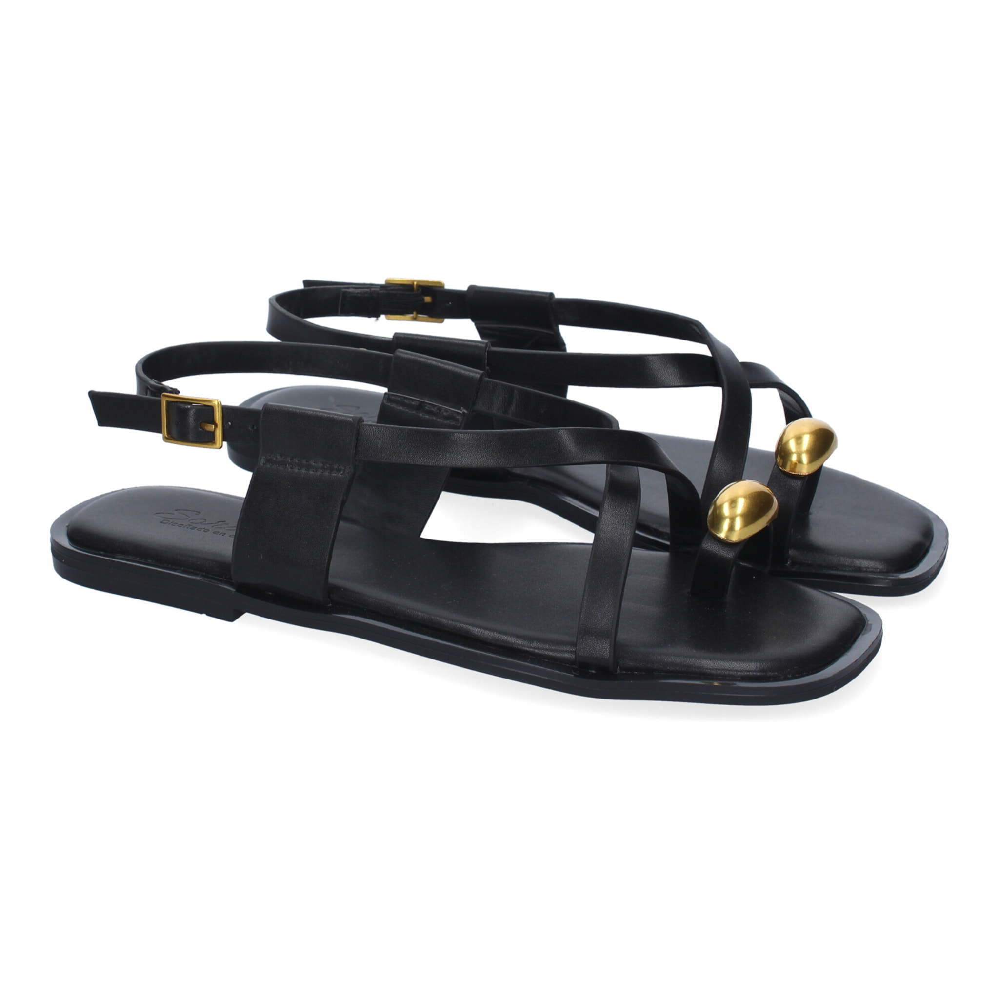 Sandalias Planas de Mujer, Diseño Comodo y Elegante con Cierre de Hebilla Ajustable