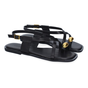 Sandalias Planas de Mujer, Diseño Comodo y Elegante con Cierre de Hebilla Ajustable