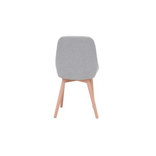 Chaises scandinaves en tissu gris clair et bois clair massif (lot de 2) HOLO
