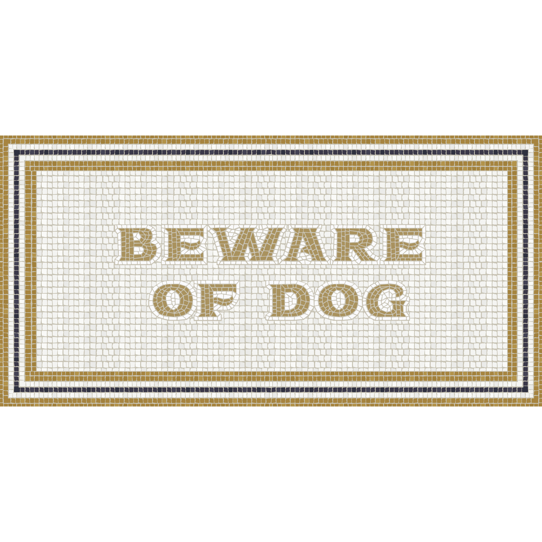 Alfombras vinílicas de Ceramiko - Mosaico romano "Beware of dog"