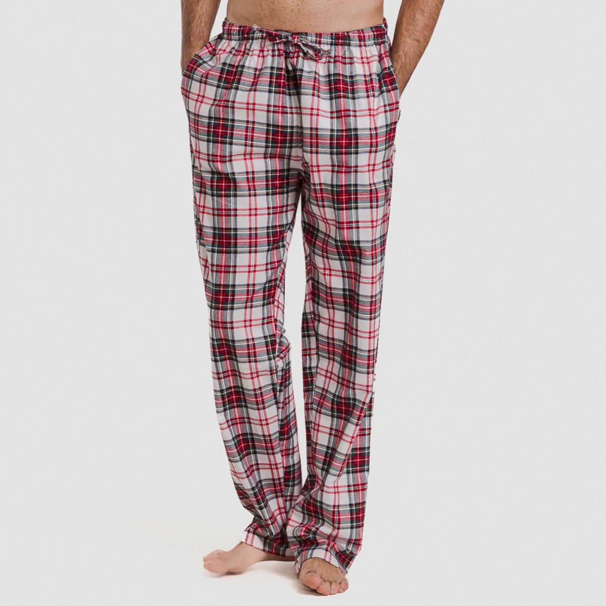 Pigiama da uomo in flanella, saruma plaid, verde bottiglia
