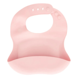 Set bavoir et cuillère Yum silicone rose