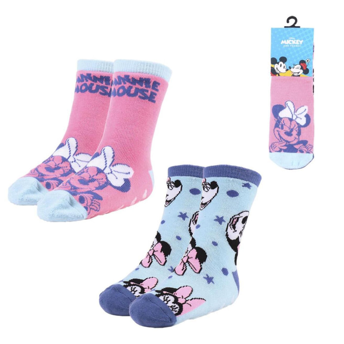 Calcetin Antideslizante Minnie Mouse - Multicolor - Talla 31-34