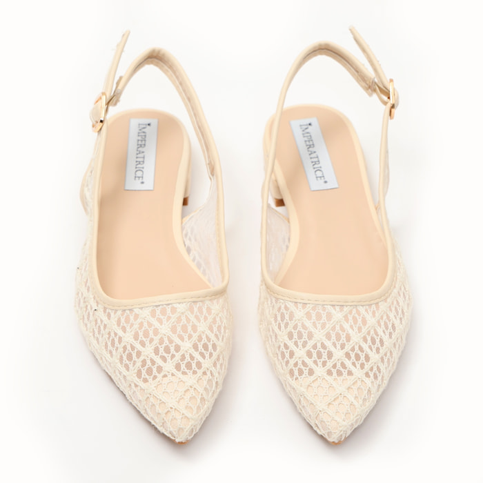 Ballerine slingback in rete ricamata