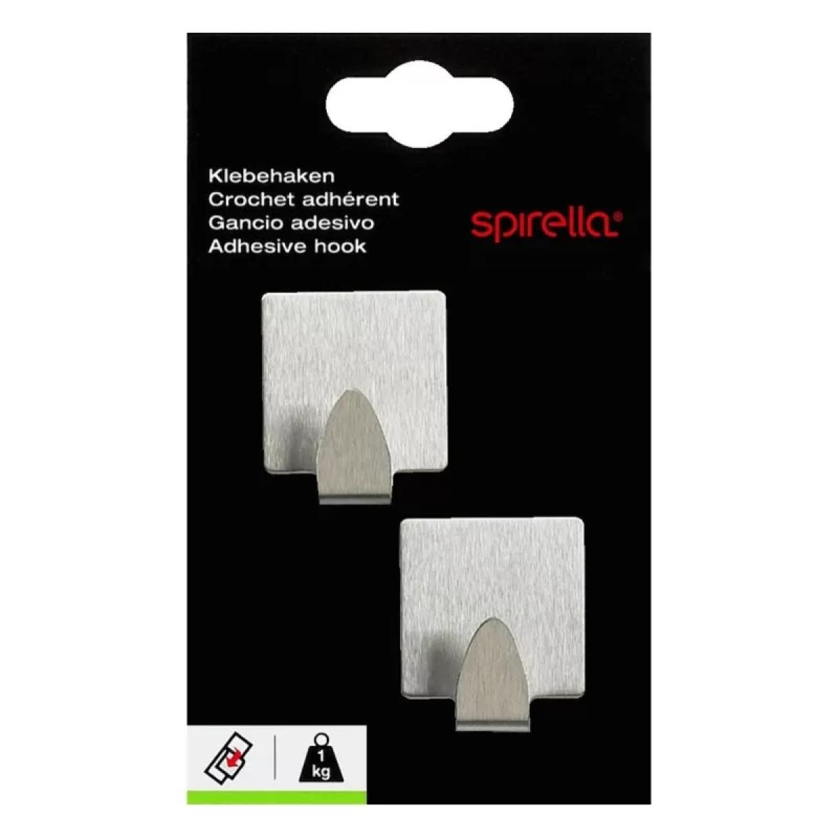 2 crochets muraux pour serviette METAL CARRÉ Spirella