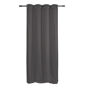 Rideau poly-lin à œillets - Gris anthracite