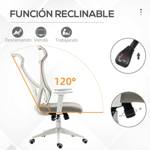 Silla de Oficina Ergonómica 64x61x120,9-128,9 cm Gris