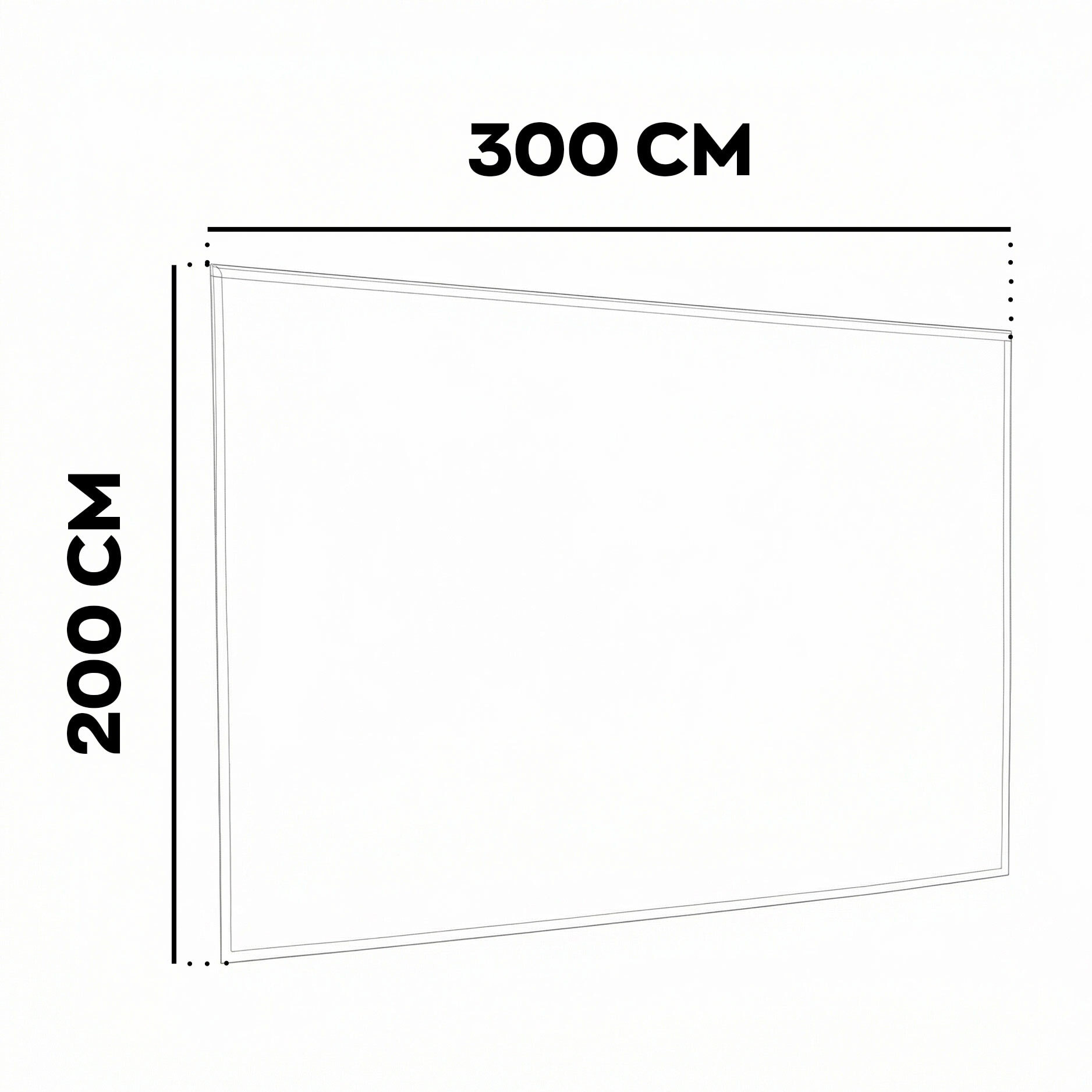 Telo laterale per gazebo da giardino. Telo di ricambio in PVC con velcro. Colore Bianco 300X200H cm