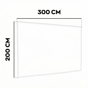 Telo laterale per gazebo da giardino. Telo di ricambio in PVC con velcro. Colore Bianco 300X200H cm