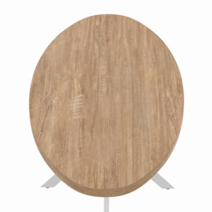 Table à manger ovale Céleste bois et blanc 200cm