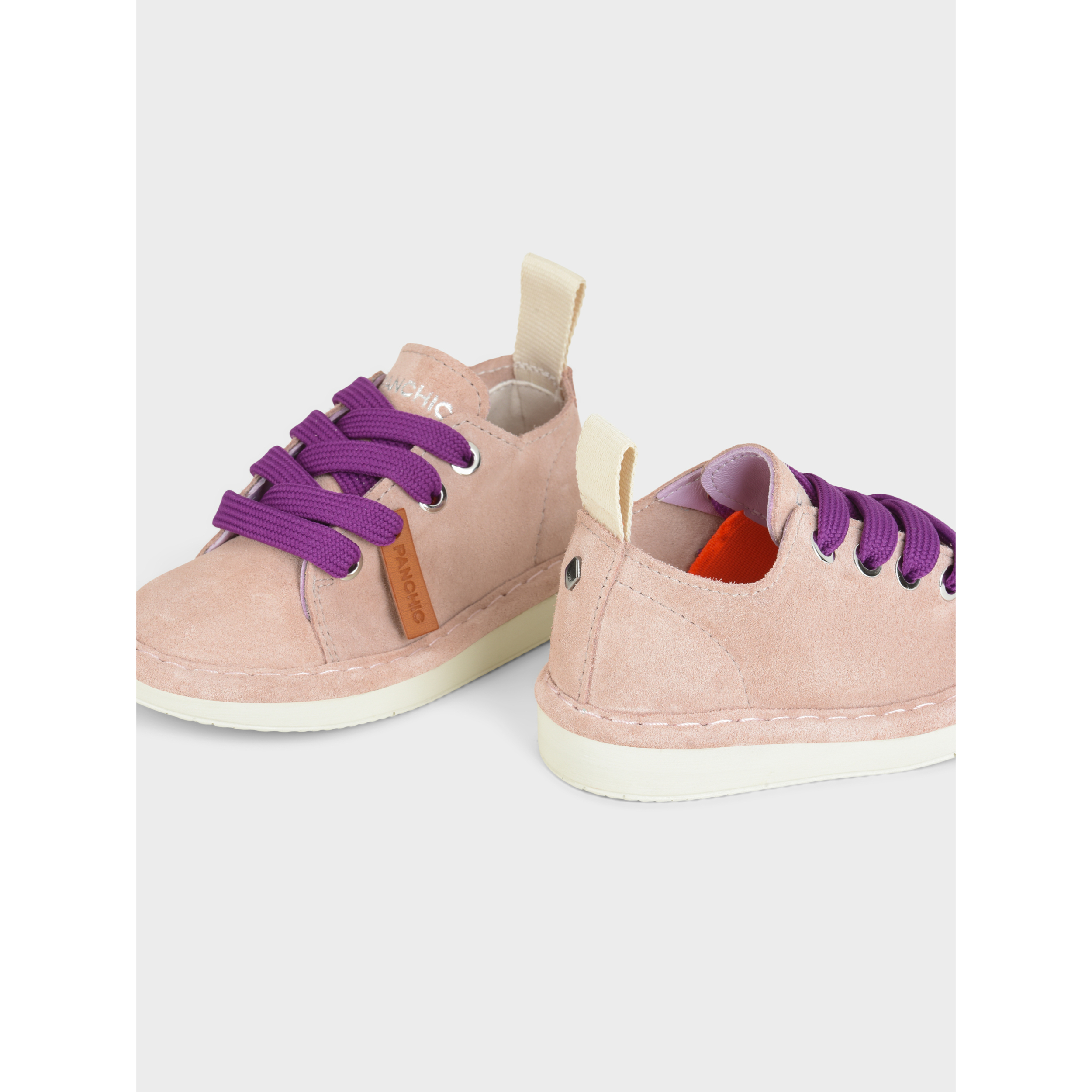 SCARPA ALLACCIATA P01 RAGAZZO IN SUEDE ROSA CIPRIA-VIOLA PANSE'