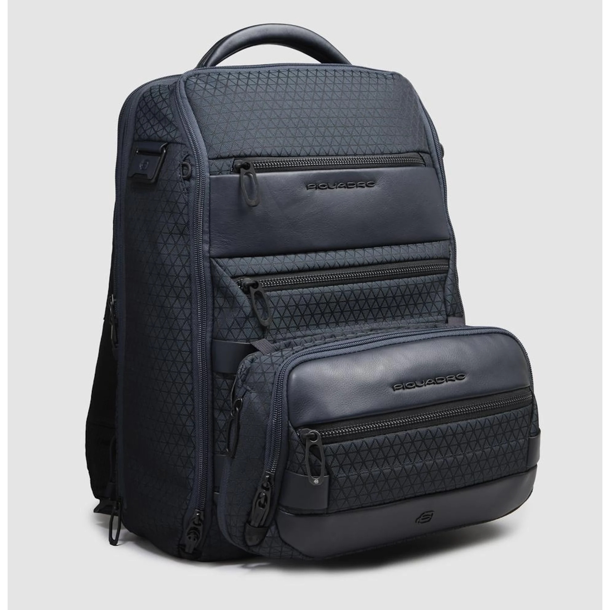 Piquadro Marsupio espandibile in tessuto riciclato con sistema di sicurezza antifurto e protezione RFID