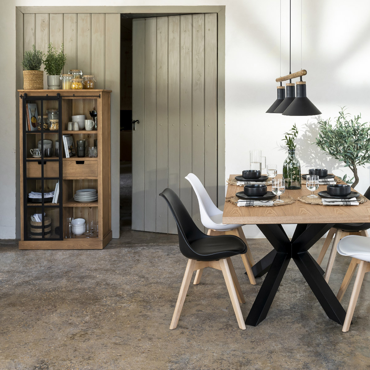 Bibliothèque "Danik" - bois & verre trempé