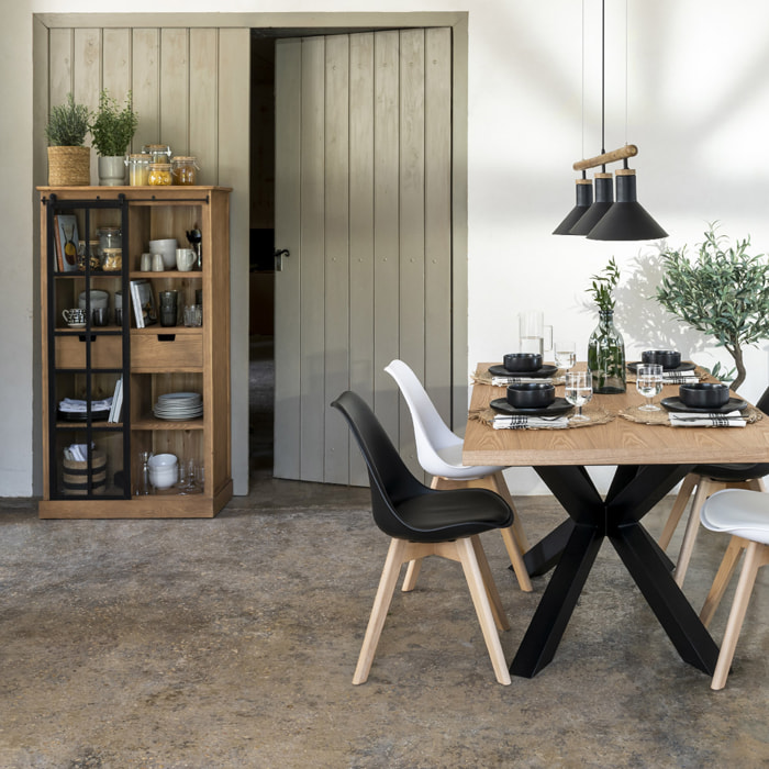 Bibliothèque "Danik" - bois & verre trempé