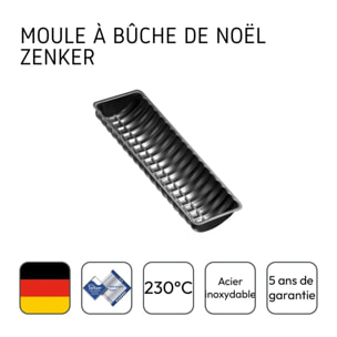 Moule à bûche de Noël 32 x 12,5 cm Zenker Black Metallic