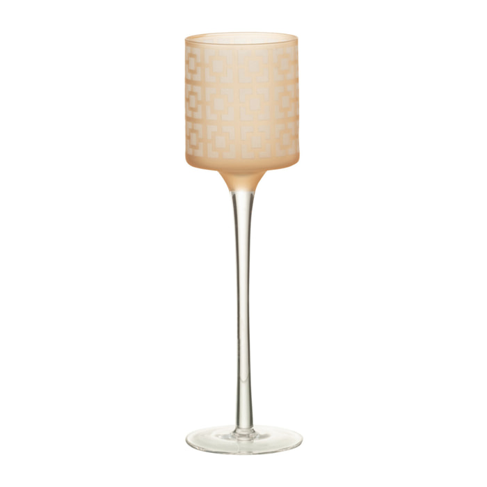 J-Line photophore Sur Pied - verre - beige - small