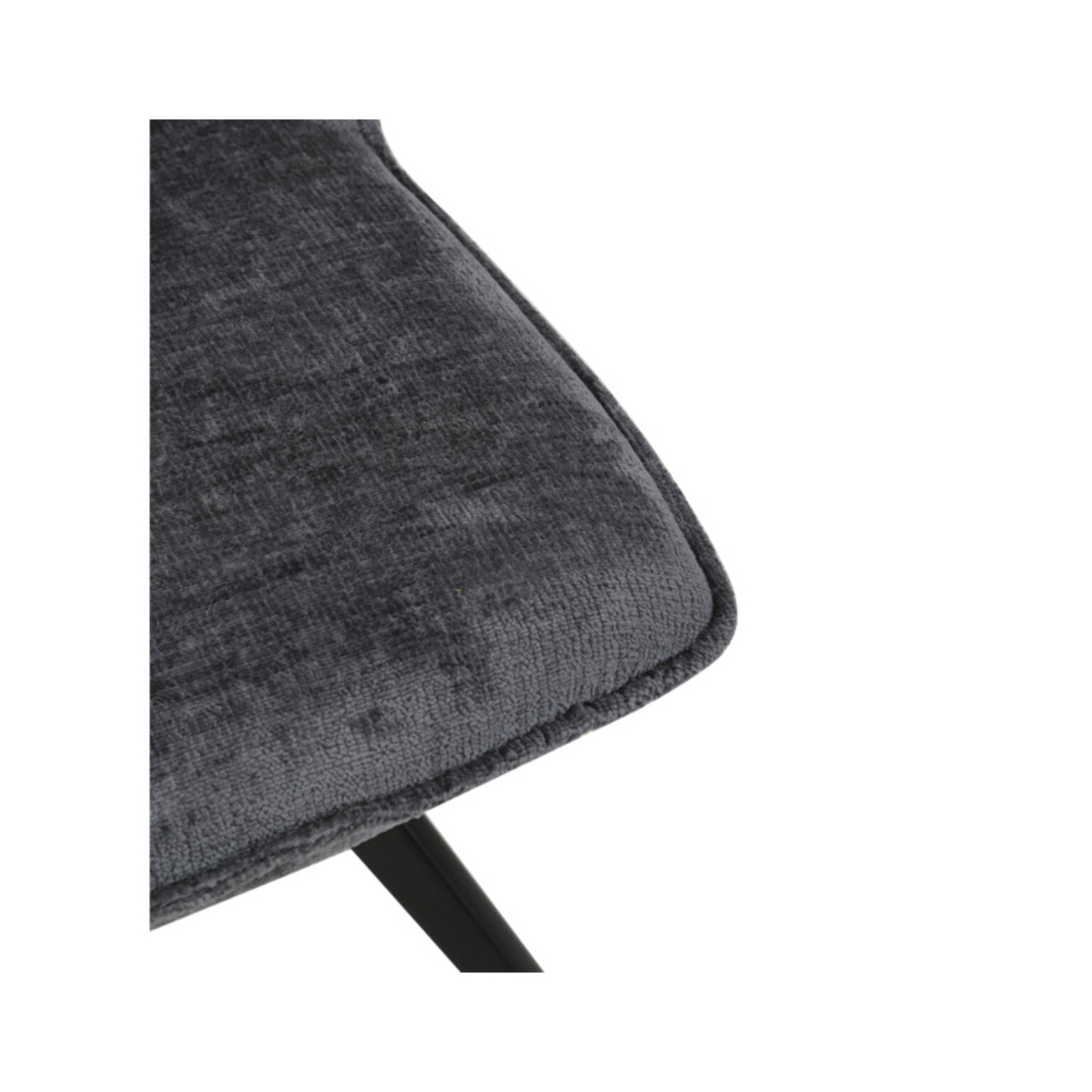Chaise ergonomique velours et pieds croix métal - 3 coloris - LISBONNE