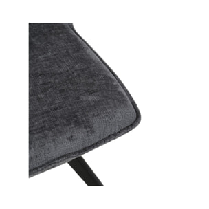 Chaise ergonomique velours et pieds croix métal - 3 coloris - LISBONNE