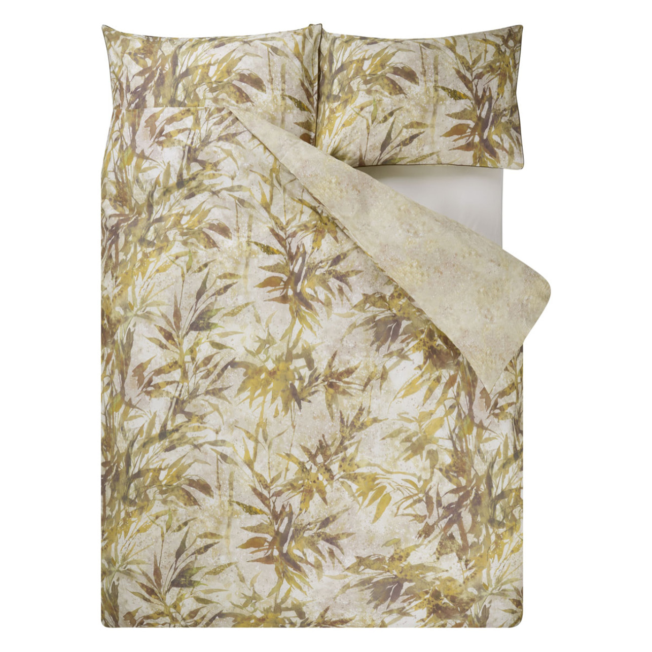 Housse de couette imprimée en percale de coton, JARDIN CHINOIS, Beige