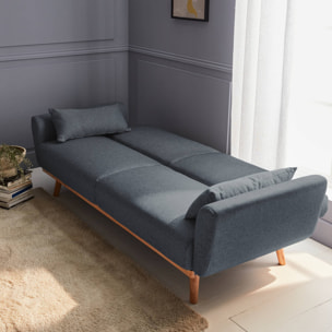 Canapé convertible design en tissu - Oskar - 2 - 3 places scandinave droit avec pieds bois