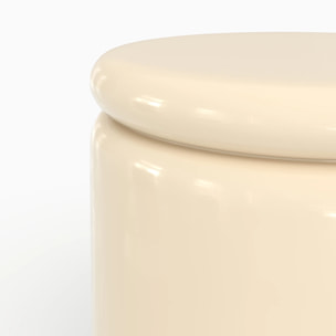 Table d'appoint laquée blanche en MDF, D40 cm - Oscar
