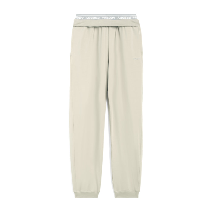 Pantaloni joggers in jersey con elastico logato scopribile