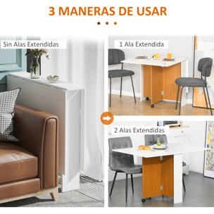 Mesa Plegable con Ruedas para Comedor 120x80x73cm Blanco