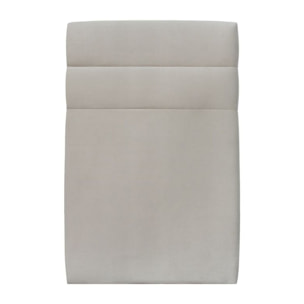 Lit avec tête de lit bandes horizontales velours et sommier kit Ep14