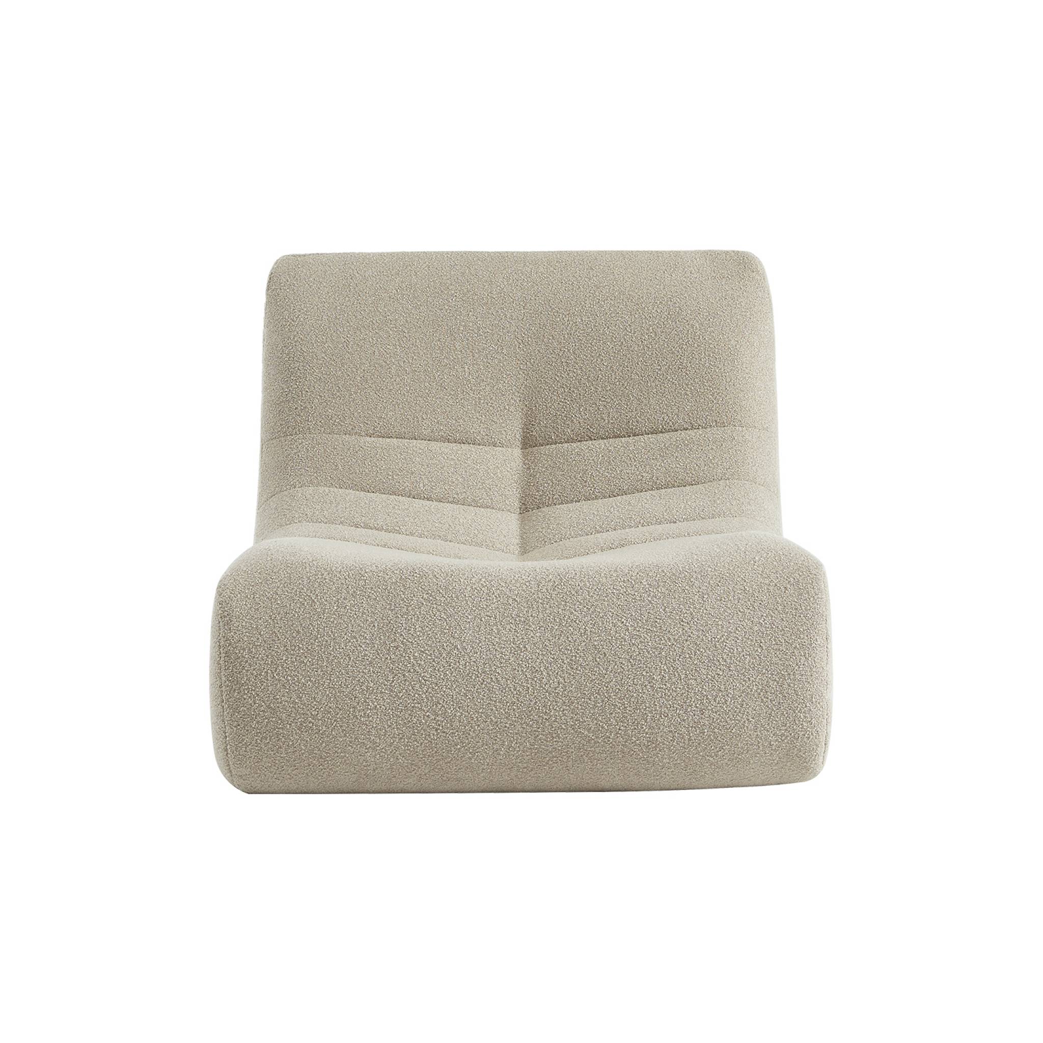 Lot de 3 fauteuils chauffeuses en bouclette texturée beige style contemporain 1 place