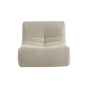 Lot de 3 fauteuils chauffeuses en bouclette texturée beige style contemporain 1 place