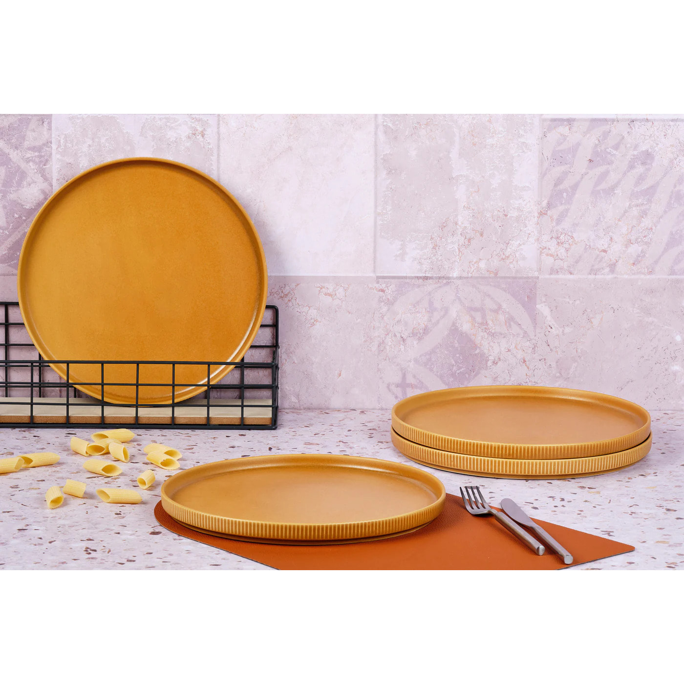 Assiette SCANDI Ø27,5cm - 4 pièces - Ocre