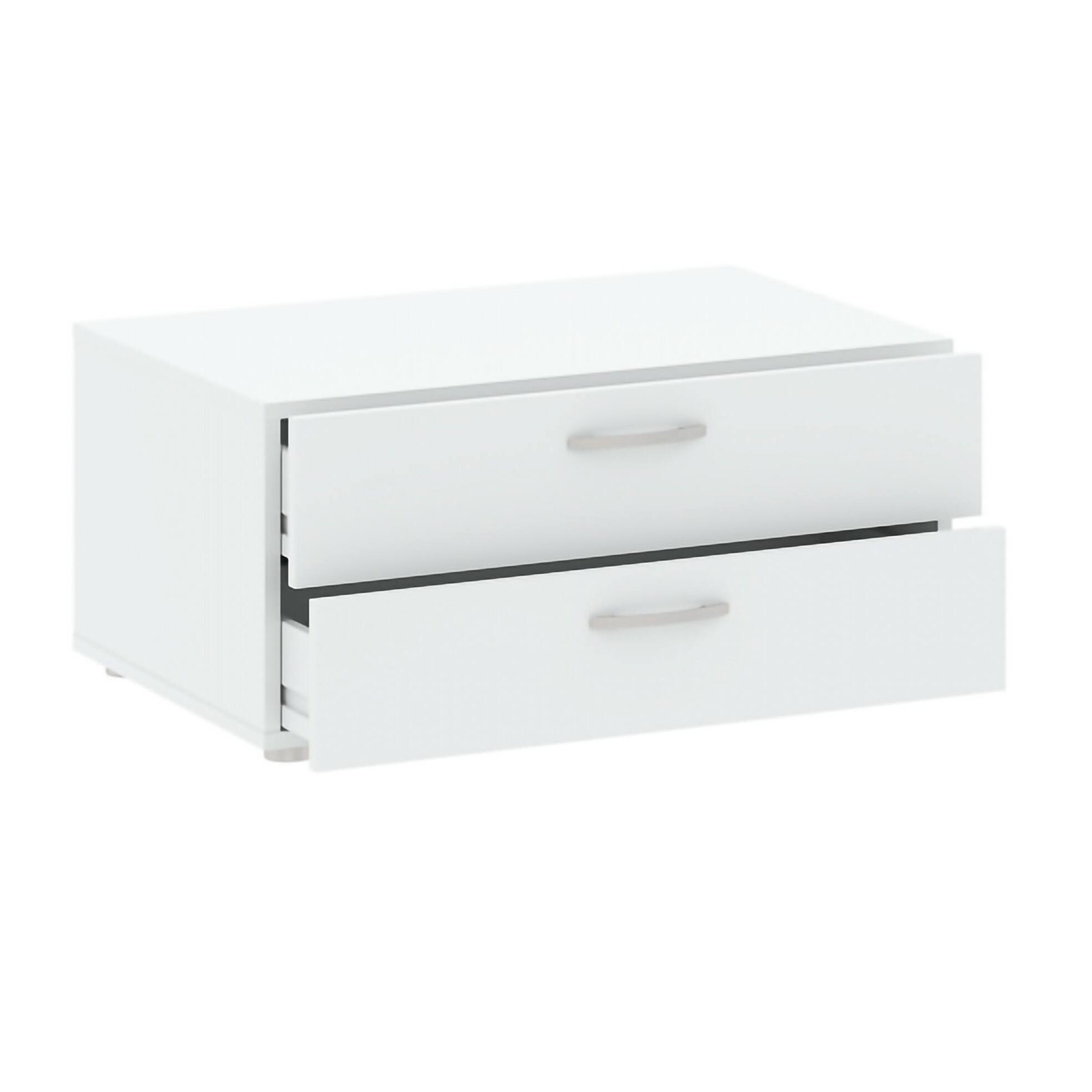Cassettiera Piatto, Settimino multiuso, Comò camera da letto, Mobile con cassetti, 74x52 h35 cm, Bianco