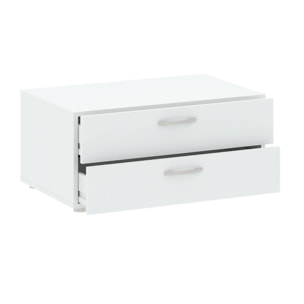 Cassettiera Piatto, Settimino multiuso, Comò camera da letto, Mobile con cassetti, 74x52 h35 cm, Bianco