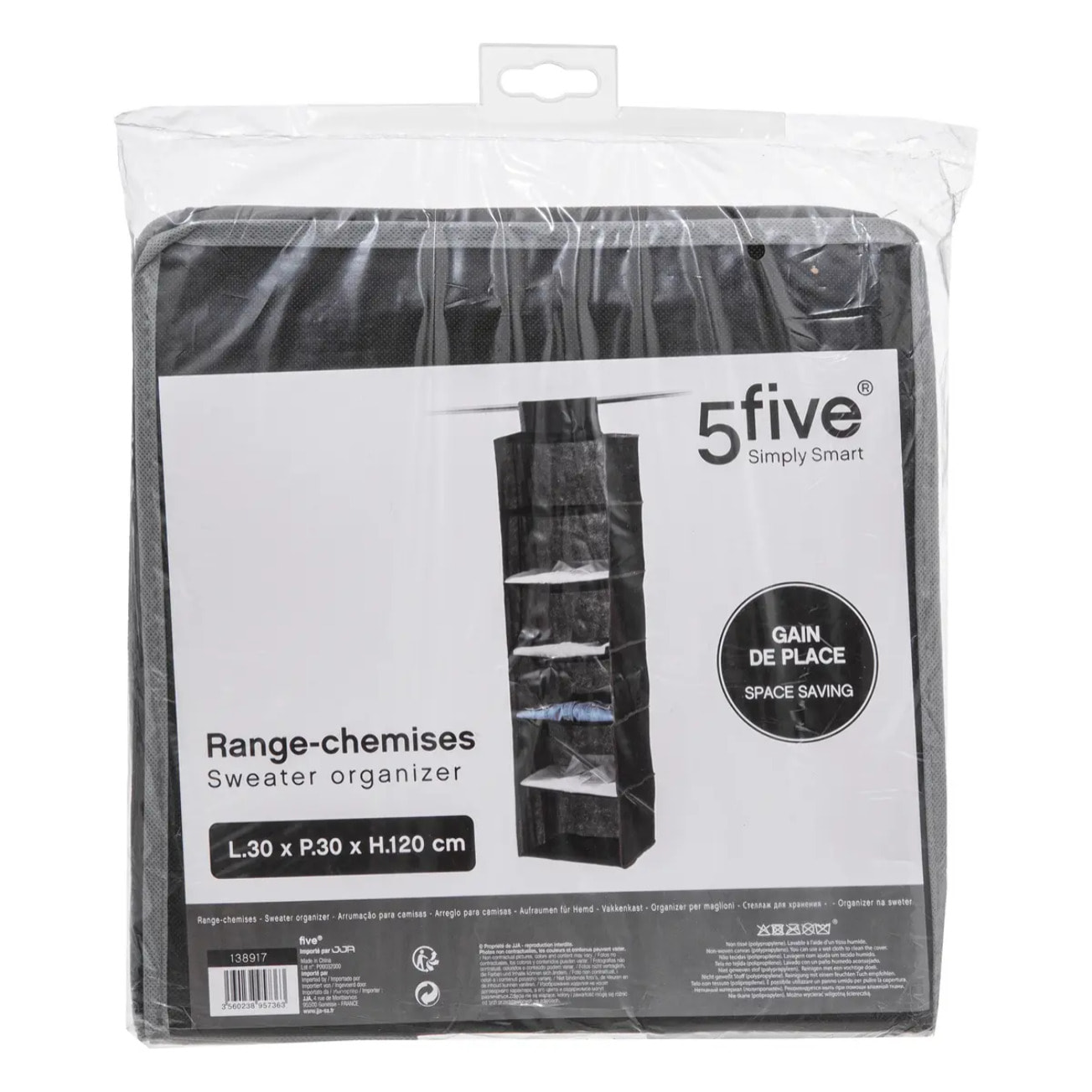 Range-chemises 6 cases Gris