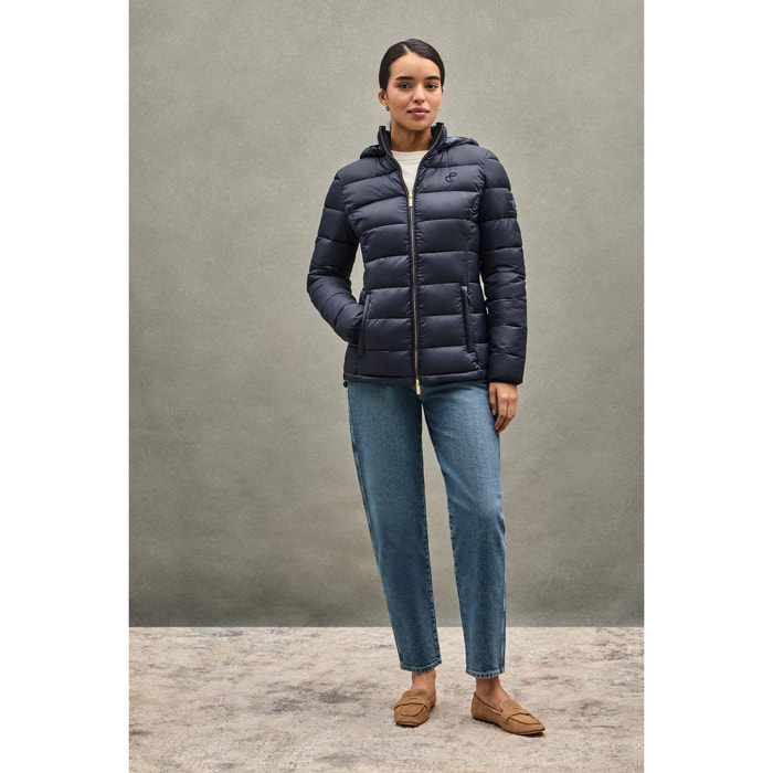 Chaqueta ultralight azul marino con logo Polo Club